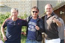 Gut gelaunt kamen über 1000 Zuschauer in die Werderau. Hier sind es die Ex-Club-Profis Helmut "Alu" Rahner, Thomas Ziemer (Mitte) und Sasa Ciric (rechts)