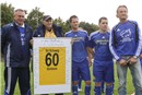 Vor dem Spiel wurde dem Schwaiger Urgestein, Stadionsprecher und Pressechef, Günther Grimm zu seinem sechzigsten Geburtstag ein Präsent überreicht..