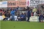 Beide Trainer standen oft direkte an der Seitenlinie. Sven Lauterbach (li.) von der Spvgg Selbitz und Stefan Braungardt vom VFL Frohnlach.