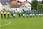 Am 29.Spieltag der Landesliga Nordwest traf der Tabellenzwölfte SpVgg Stegaurach (blaue Trikots) zuhause auf den Tabellenzweiten, die SpVgg Ansbach (grüne Trikots).