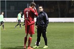 Vor dem Spiel bekam Gästekeeper Müller noch Anweisungen von Torwarttrainer Beck.
