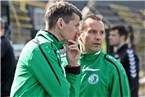 Eltersdorfer Krisensitzung: Roland Graf (re.) und SC-Coach Hendrik Baumgart.