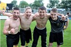 Hofer Youngster: Kaan Gezer, Florian Thierauf, Marcin Czaban und Nico Schmidt mit dem größten Erfolg in ihrer noch jungen Fußballerkarriere.