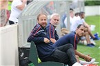 Ansbachs Trainerduo Marco Schülein und Carl Collins hatte lange Zeit Spaß am Spiel.
