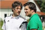 Das neue Trainerduo des SK Lauf. Co-Trainer Sascha Hanisch (li.) und sein Bruder Daniel Hanisch, der quasi sein "Chef" ist.