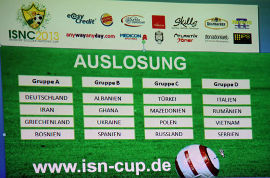 Gruppenauslosung zum ISNC 2013