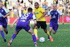Auch Jann George (in gelb) sprühte zunächst vor Spielfreude.